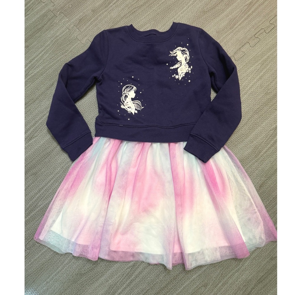 Disney Frozen Jumping Beans Girls Purple Fleece Tutu Dress Anna Elsa Size 6